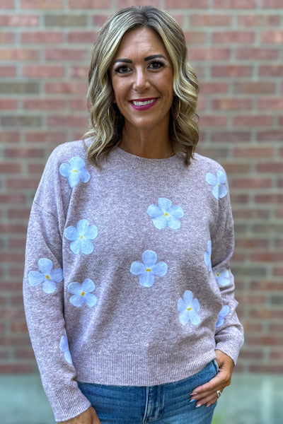 Lavender Floral Sweater