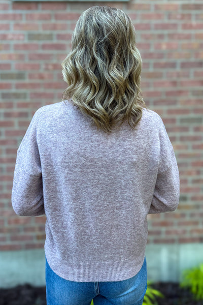 Lavender Floral Sweater Back