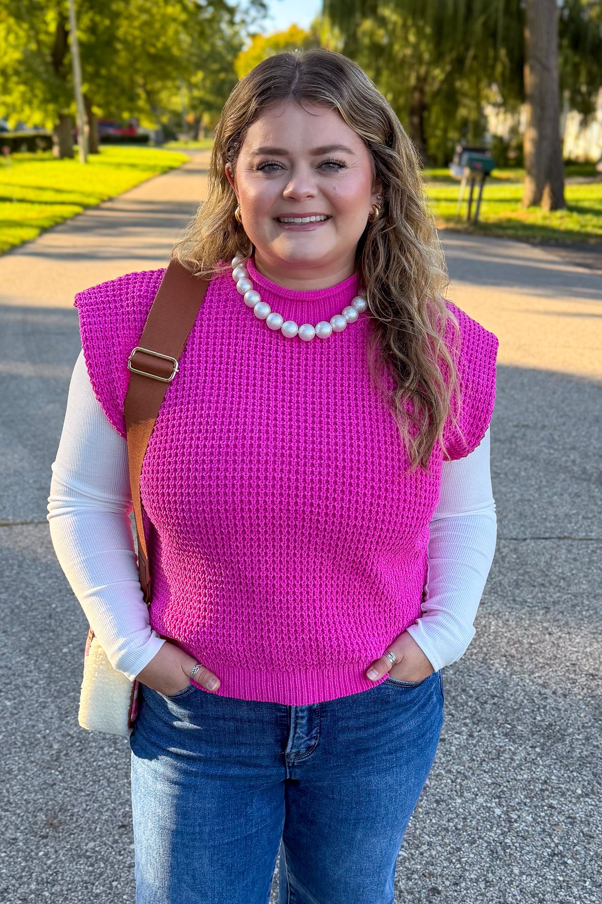 Hot Pink Sweater Vest