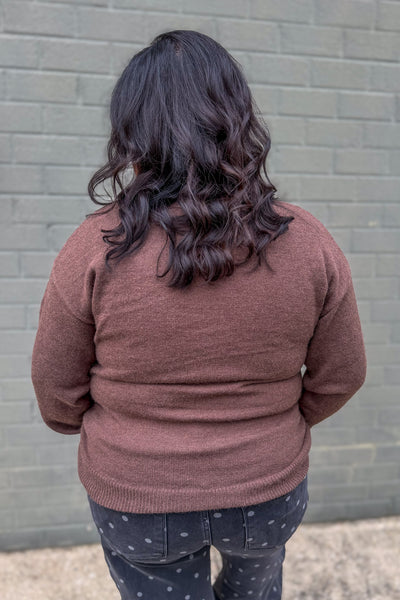 Brown Floral Embroidered Sweater ack