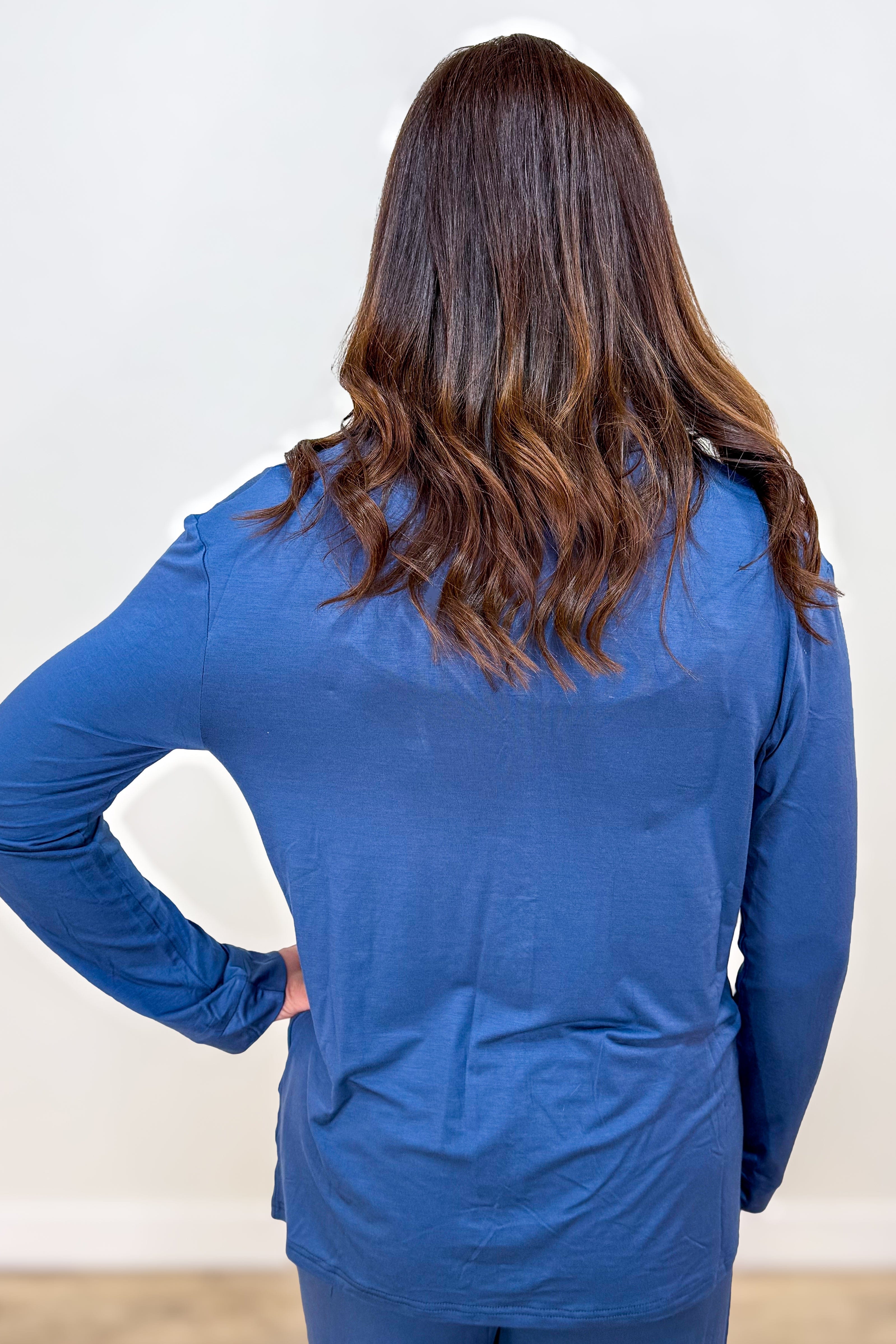 Denim Blue Bamboo Pajama Set Back