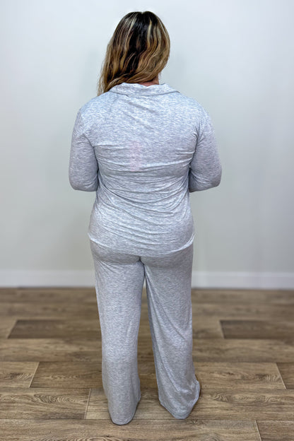 Heather Gray Bamboo Pajama Set Back