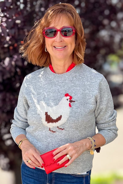 Grey Rooster Sweater