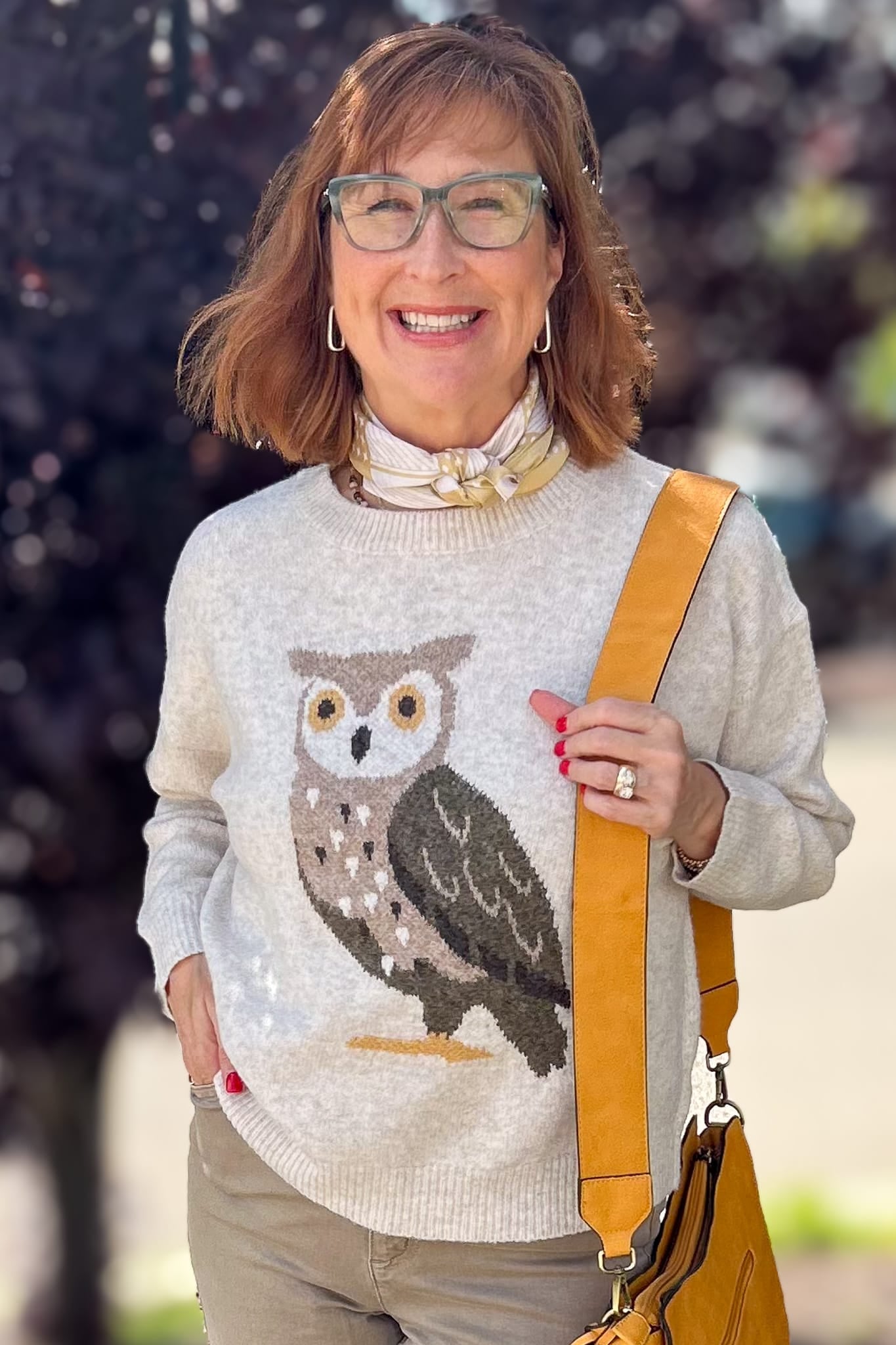 Taupe Owl Sweater