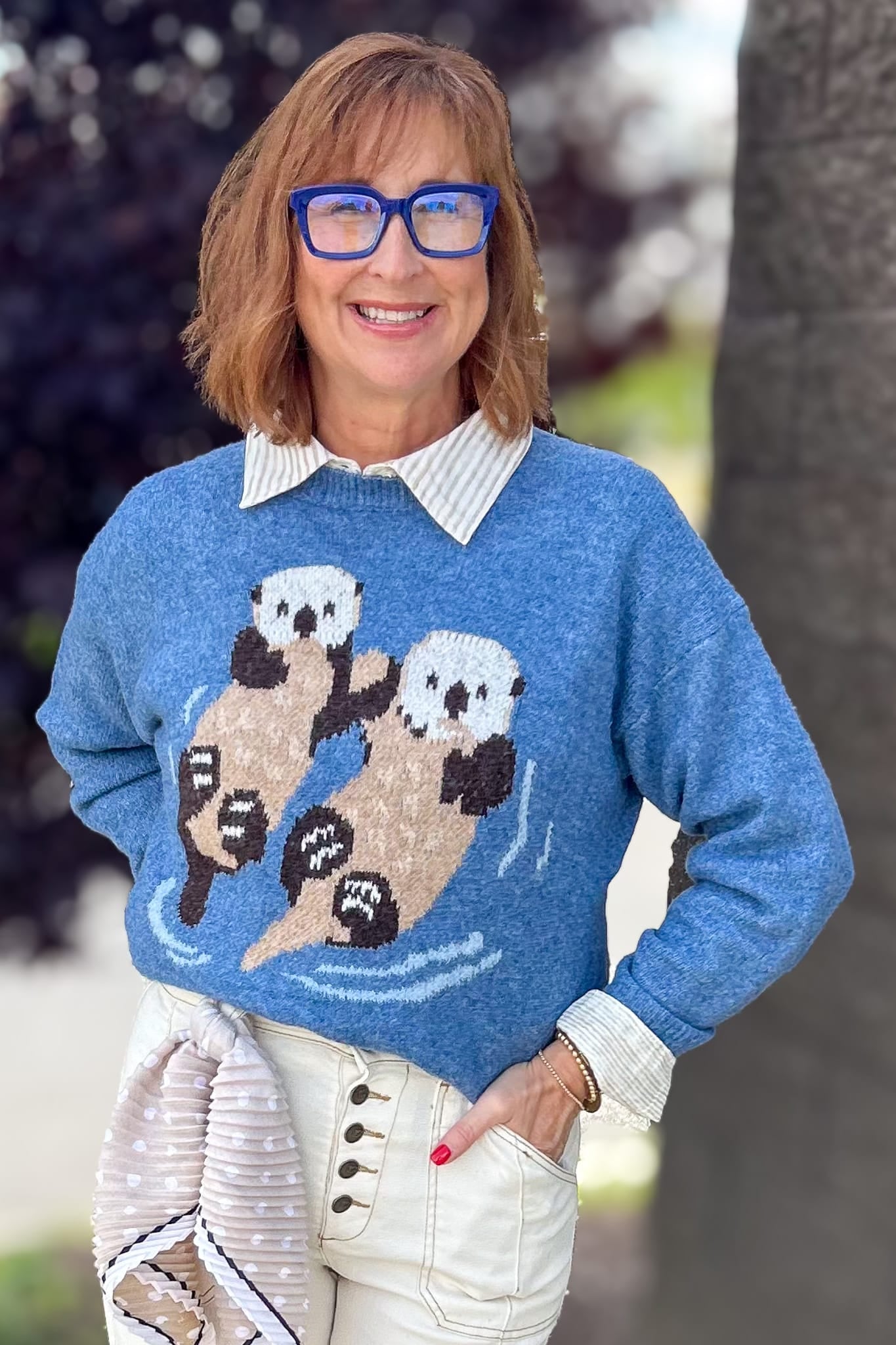 Blue Otters Sweater