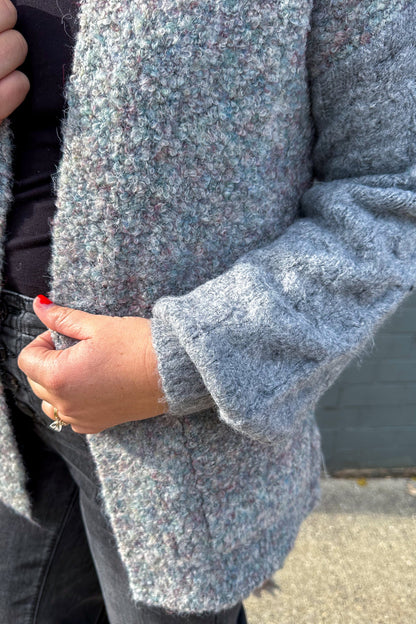 Sage & Grey Colorblock Cardigan detail