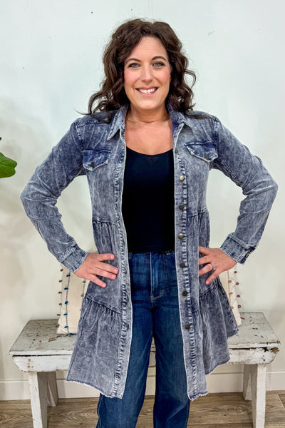 Denim Blue Corduroy Coat