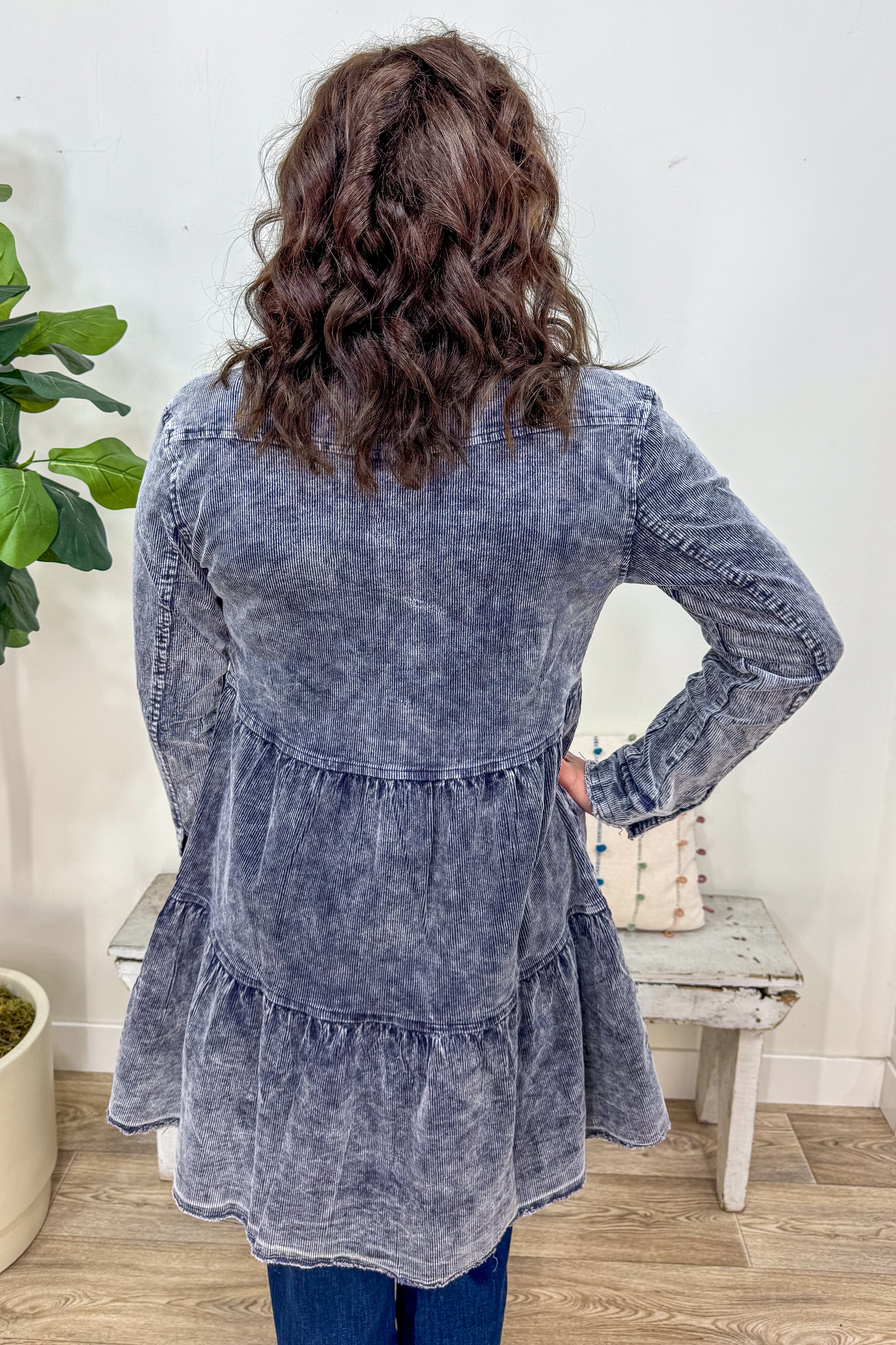 Denim Blue Corduroy Coat back