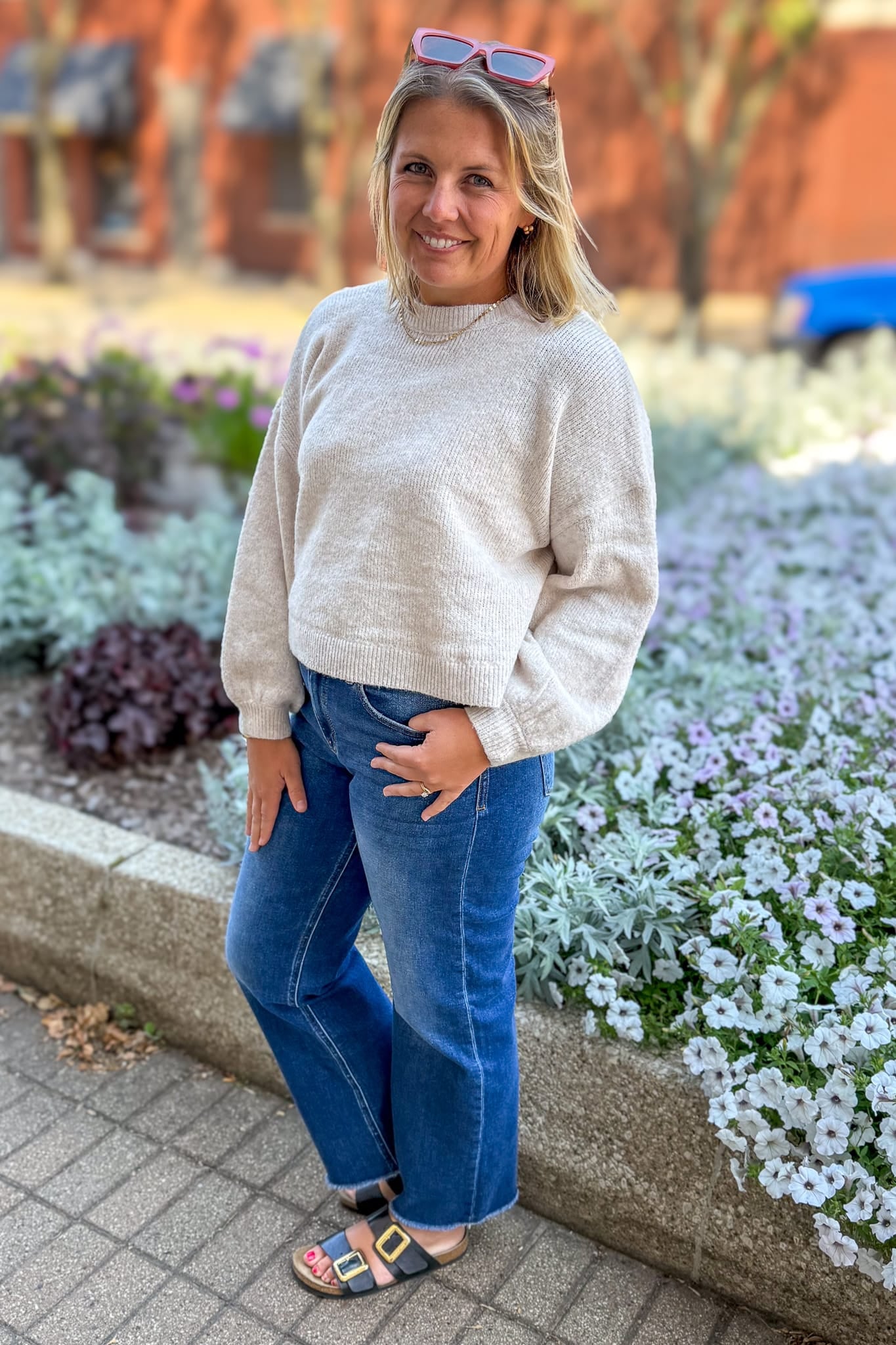 Taupe Bow Back Detail Sweater