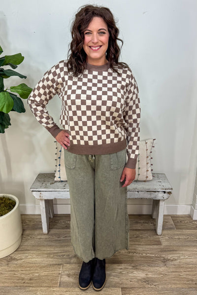 Ash Terry Knit Wide Leg Pant styled
