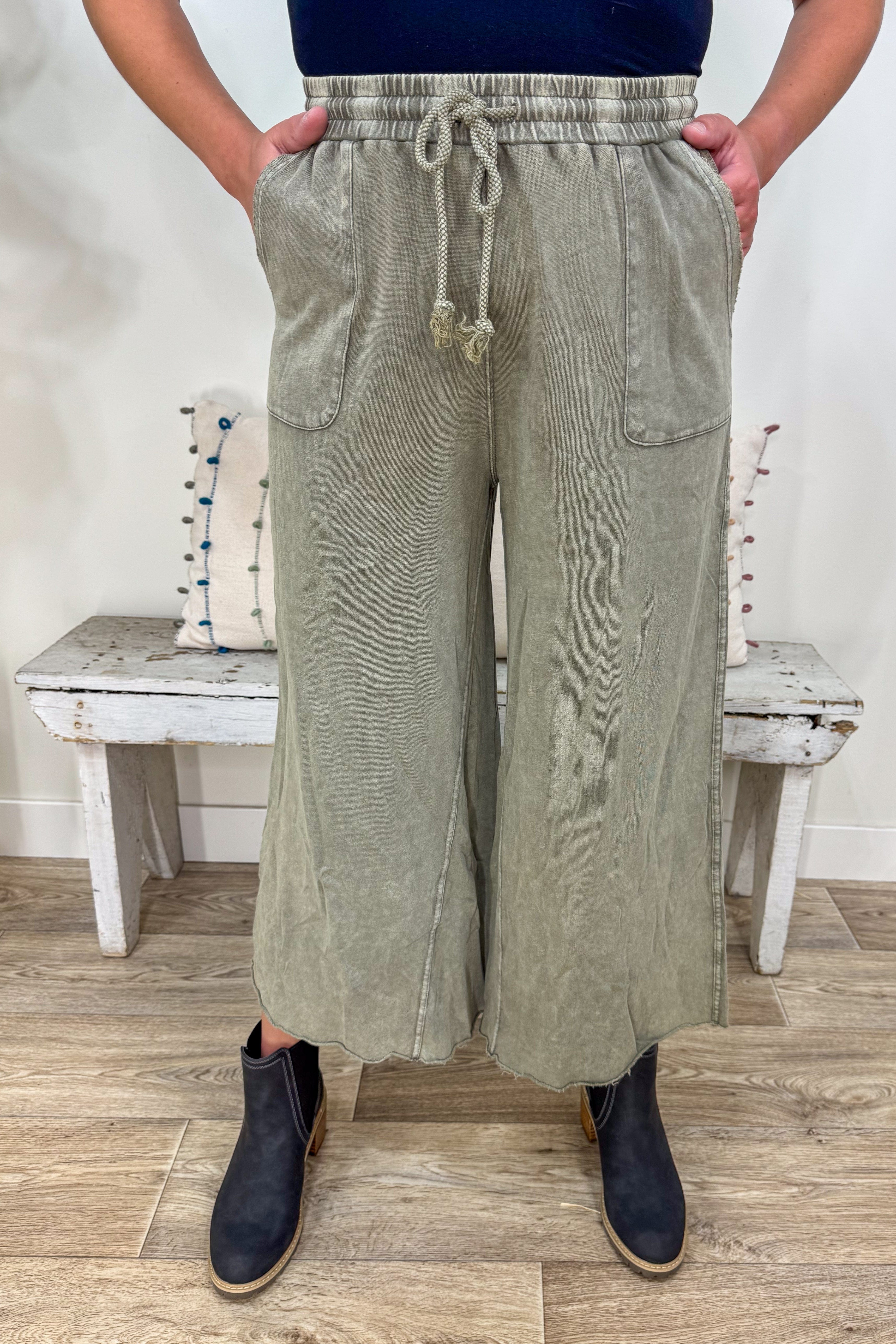 Ash Terry Knit Wide Leg Pant
