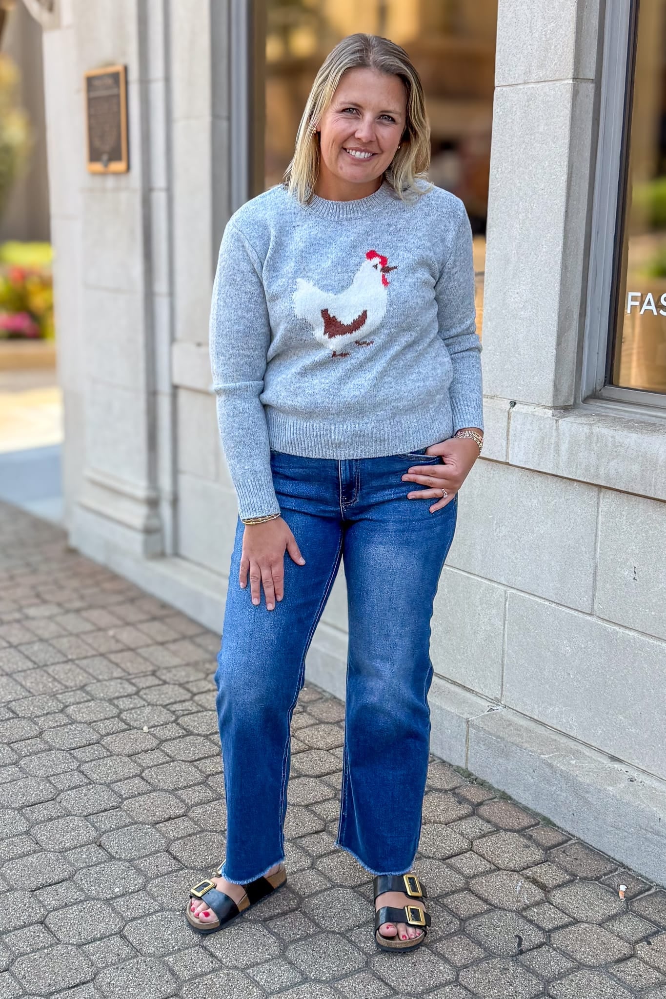 Grey Rooster Sweater