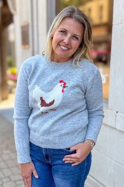 Grey Rooster Sweater