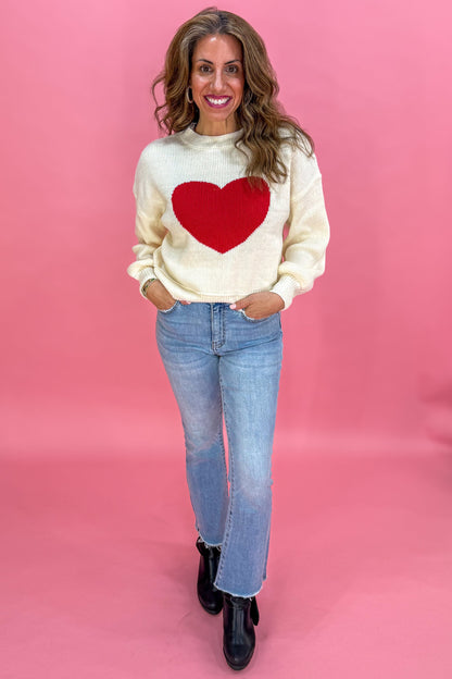 Red Heart Ivory Sweater styled