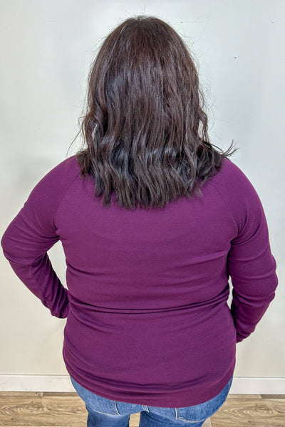 Plum Drawstring Cowl Top back