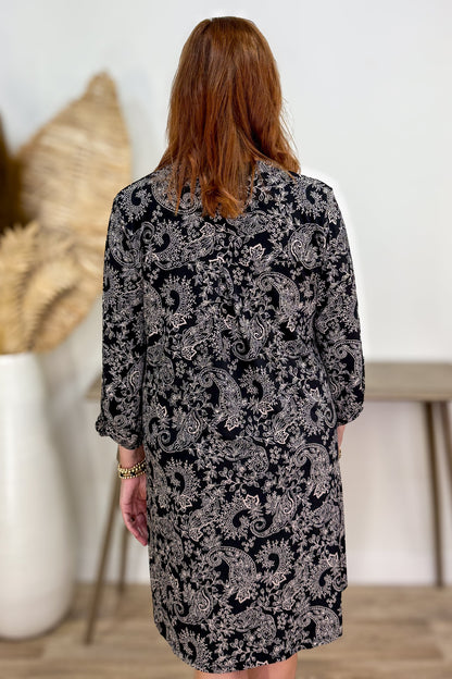 Black Paisley Scarlett Dress back