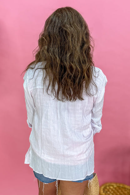 White Crinkle Blouse back