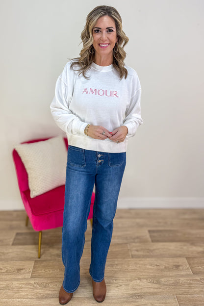 White Amour Pullover styled