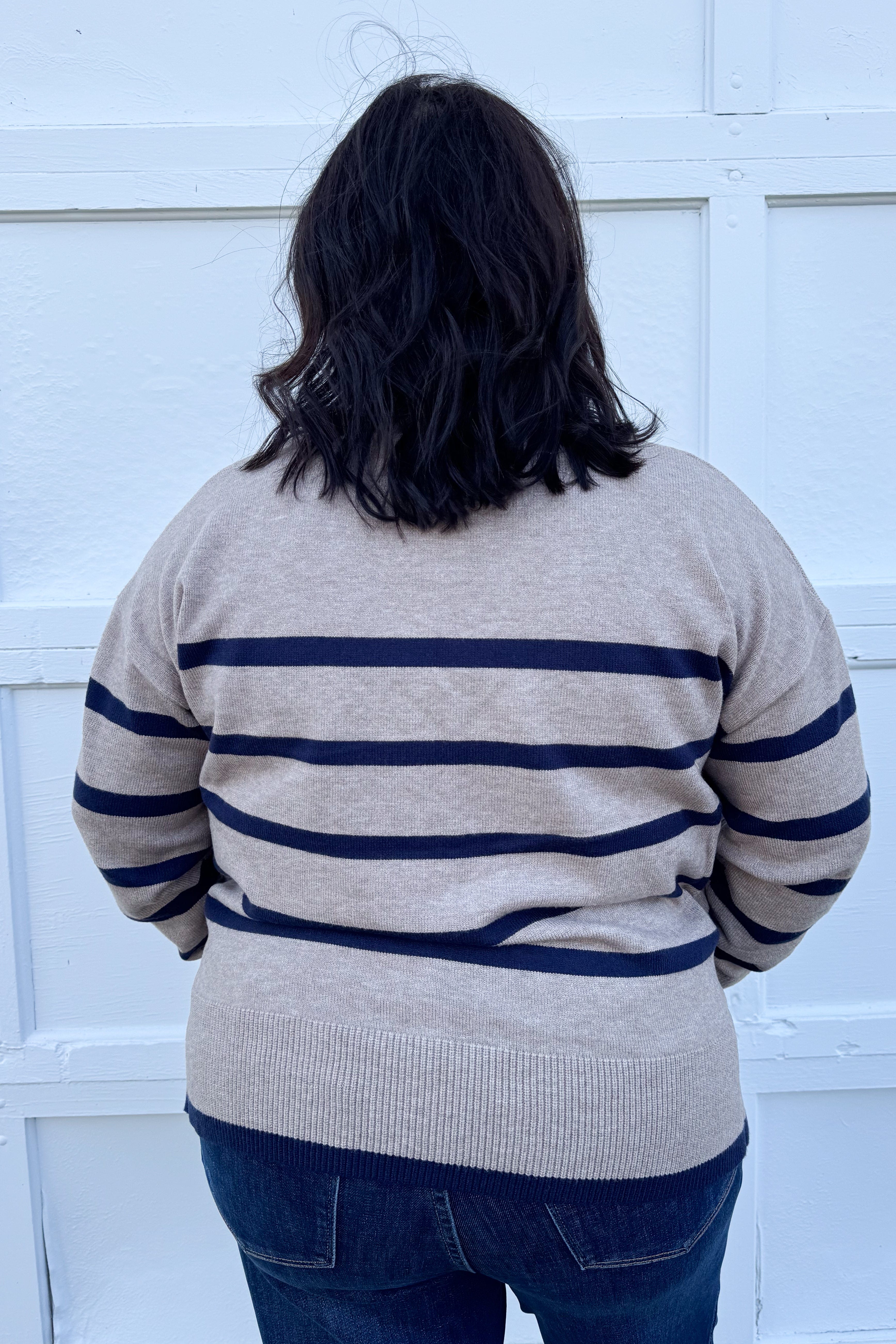 Light Mocha Striped Sweater back