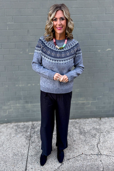 Black Crinkle Wide Leg Pants Styled