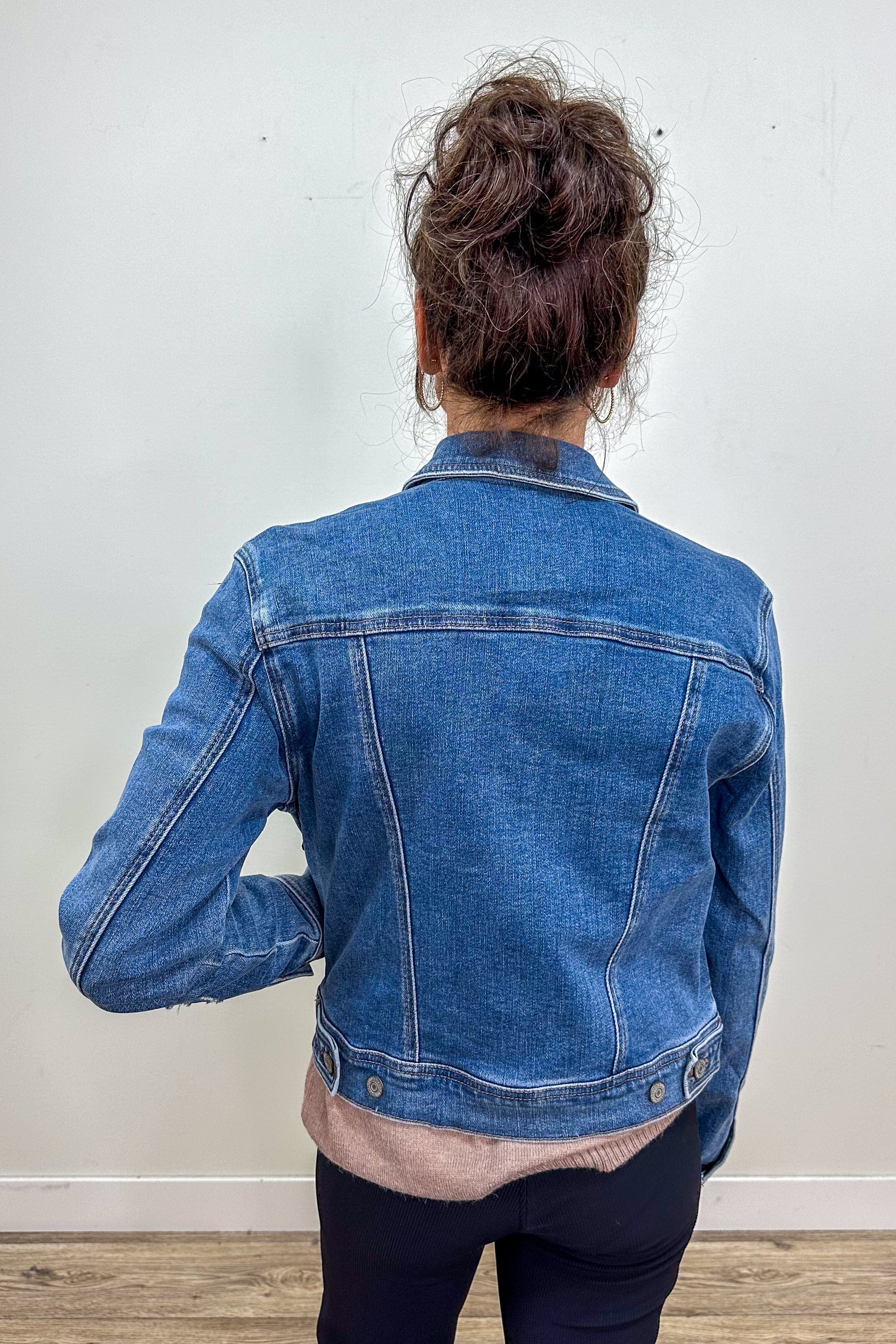 Classic Vintage Wash Denim Jacket back