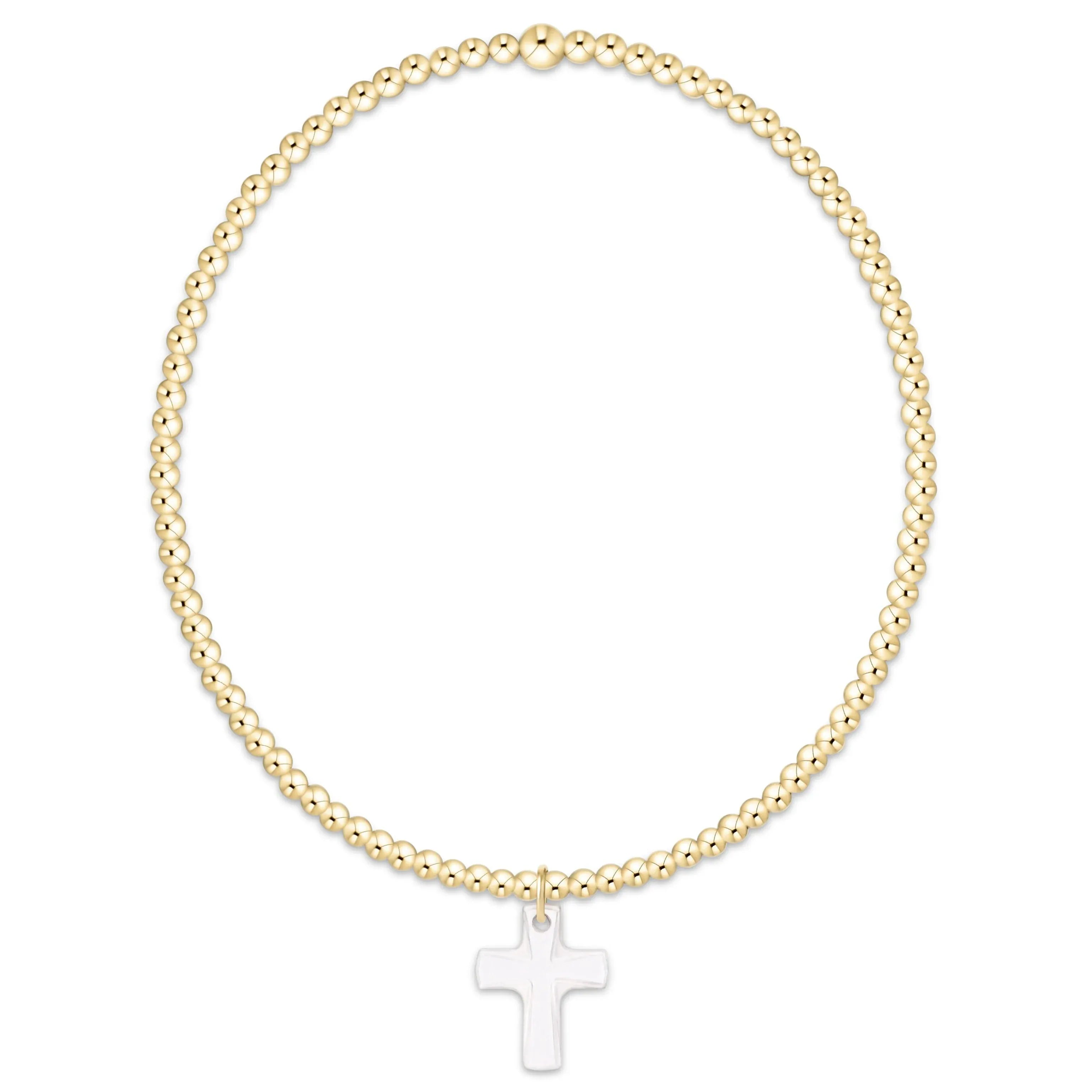 Classic Gold 2mm Bracelet - Blessed Crystal Charm