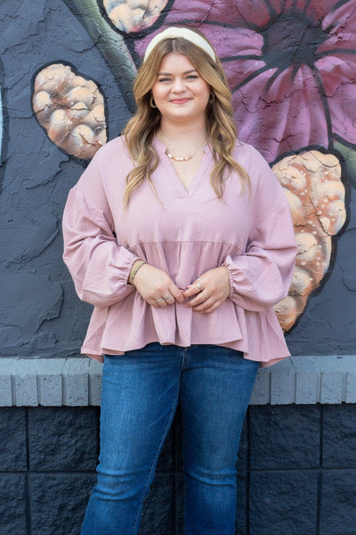 Blush Orleans Flounce Top