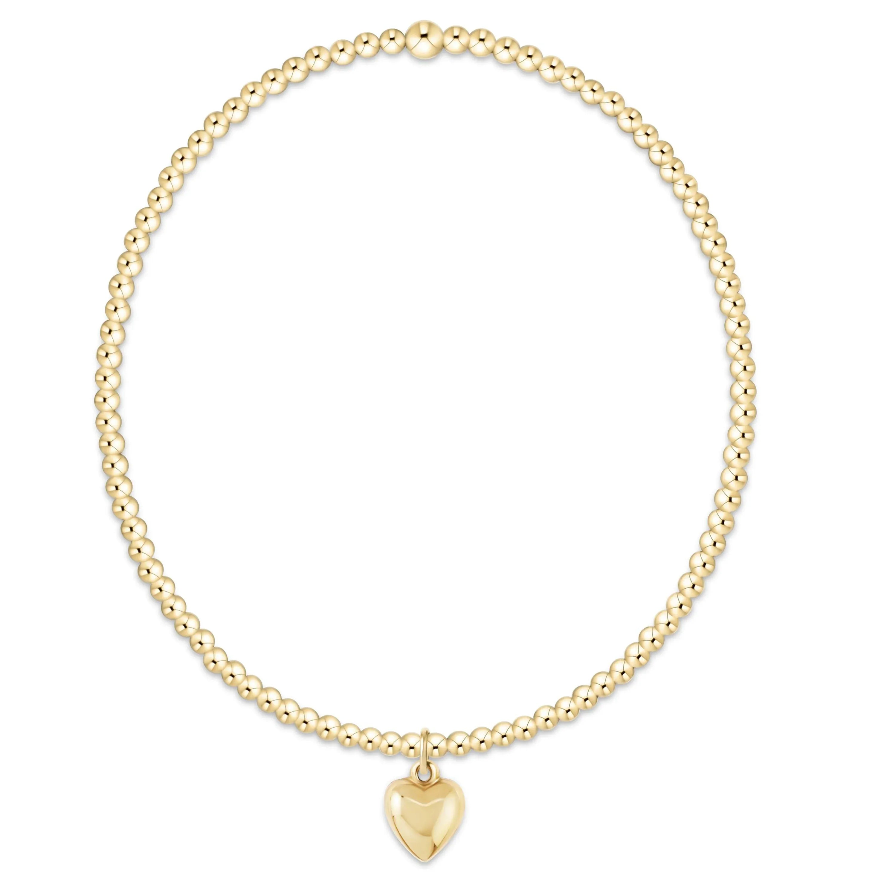 Classic Gold 3mm Bracelet - Love Plush Small Gold Charm