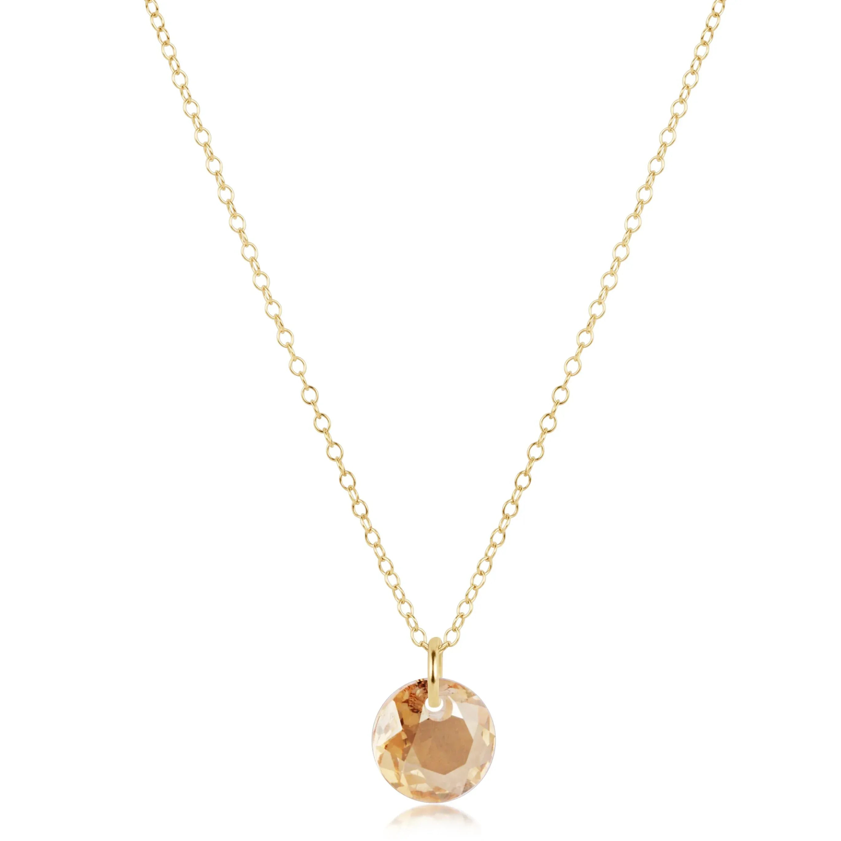 16" Necklace Gold - Reflection  Small Charm - 11