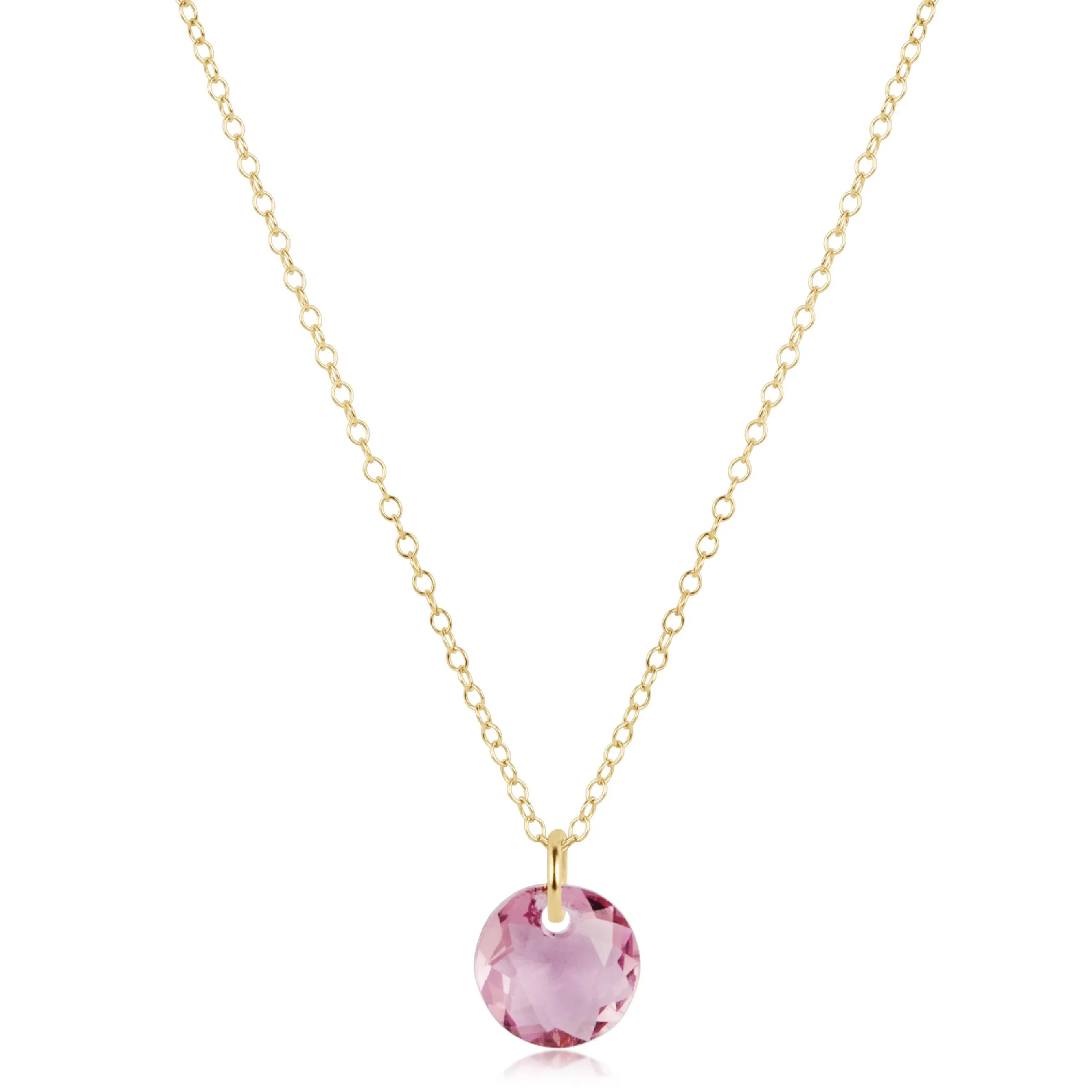 16" Necklace Gold - Reflection  Small Charm - 02