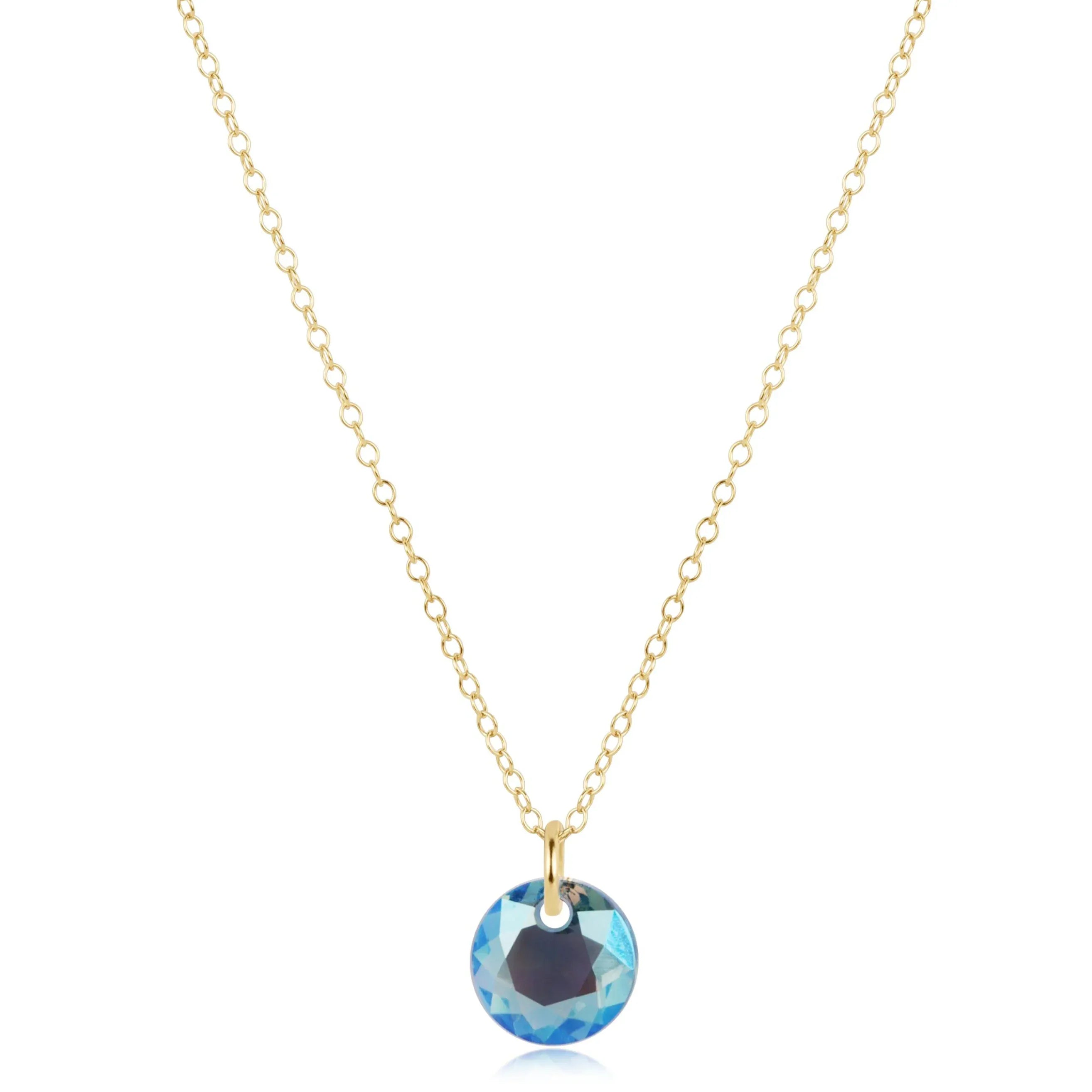 16" Necklace Gold - Reflection  Small Charm - 03