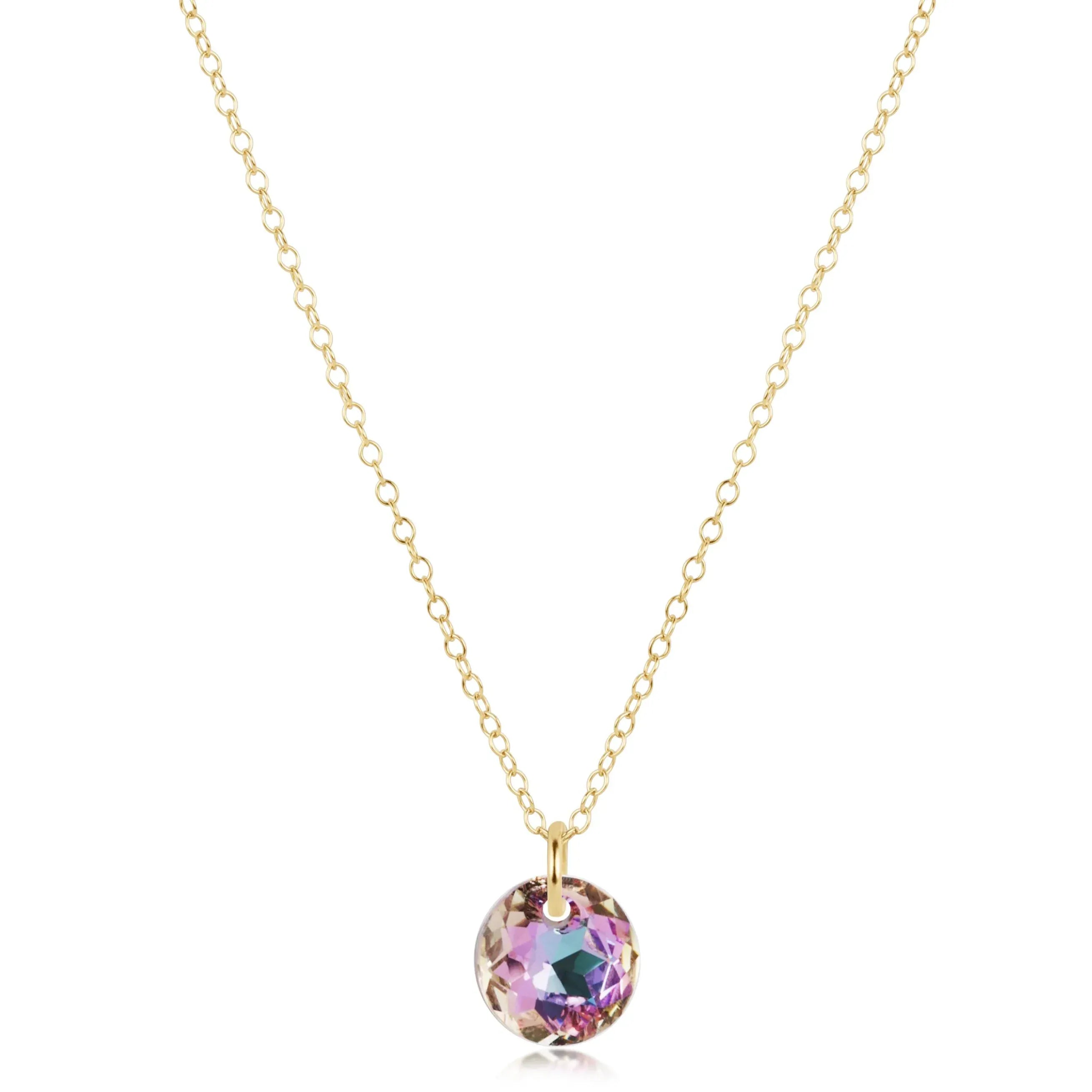 16" Necklace Gold - Reflection  Small Charm - 06