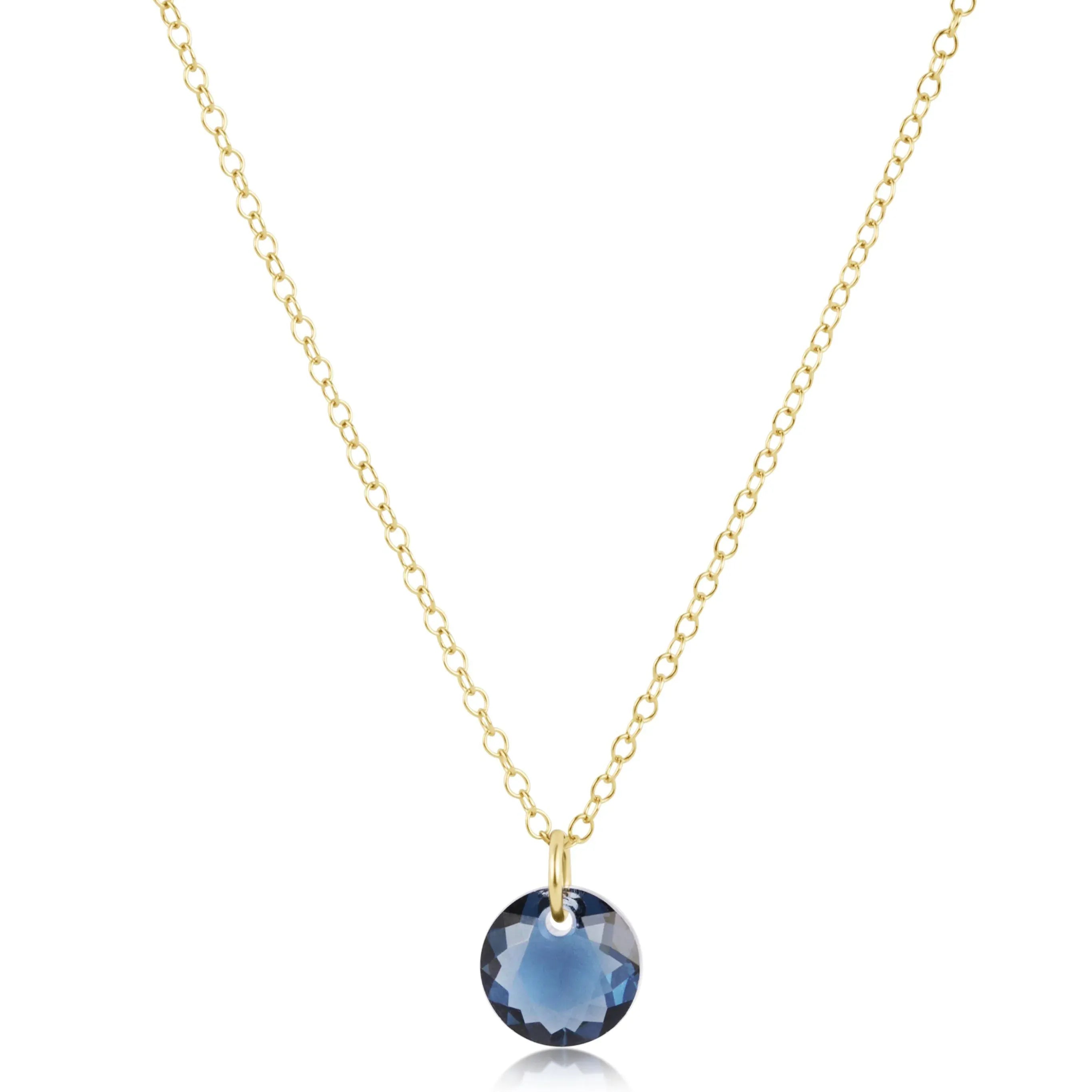 16" Necklace Gold - Reflection  Small Charm - 09