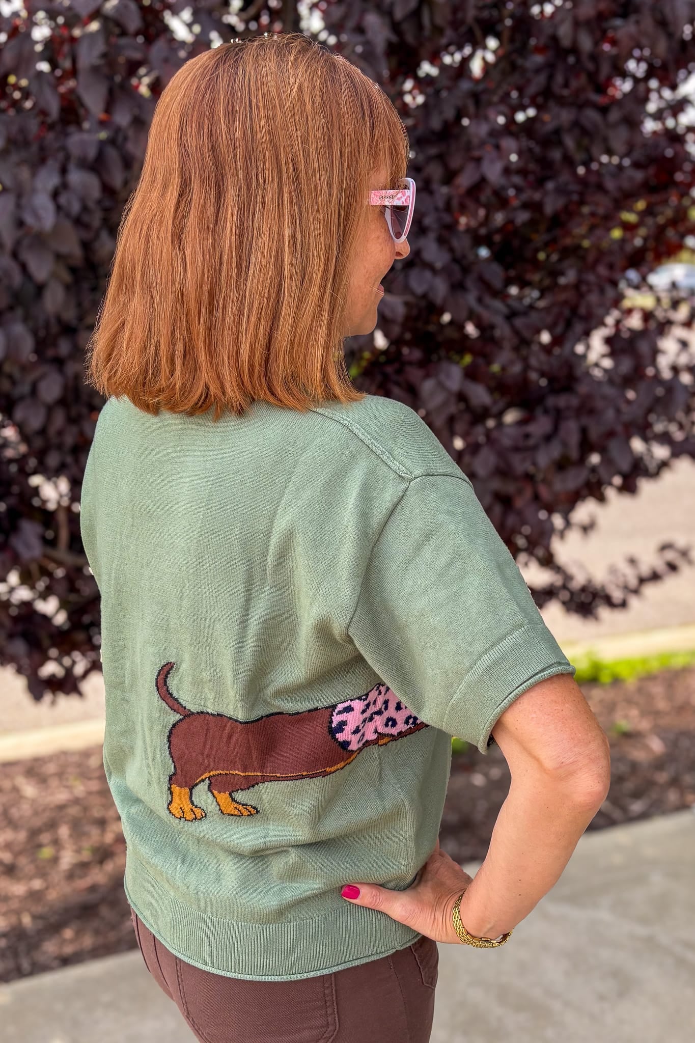 Olive Fashion Dog Sweater Back