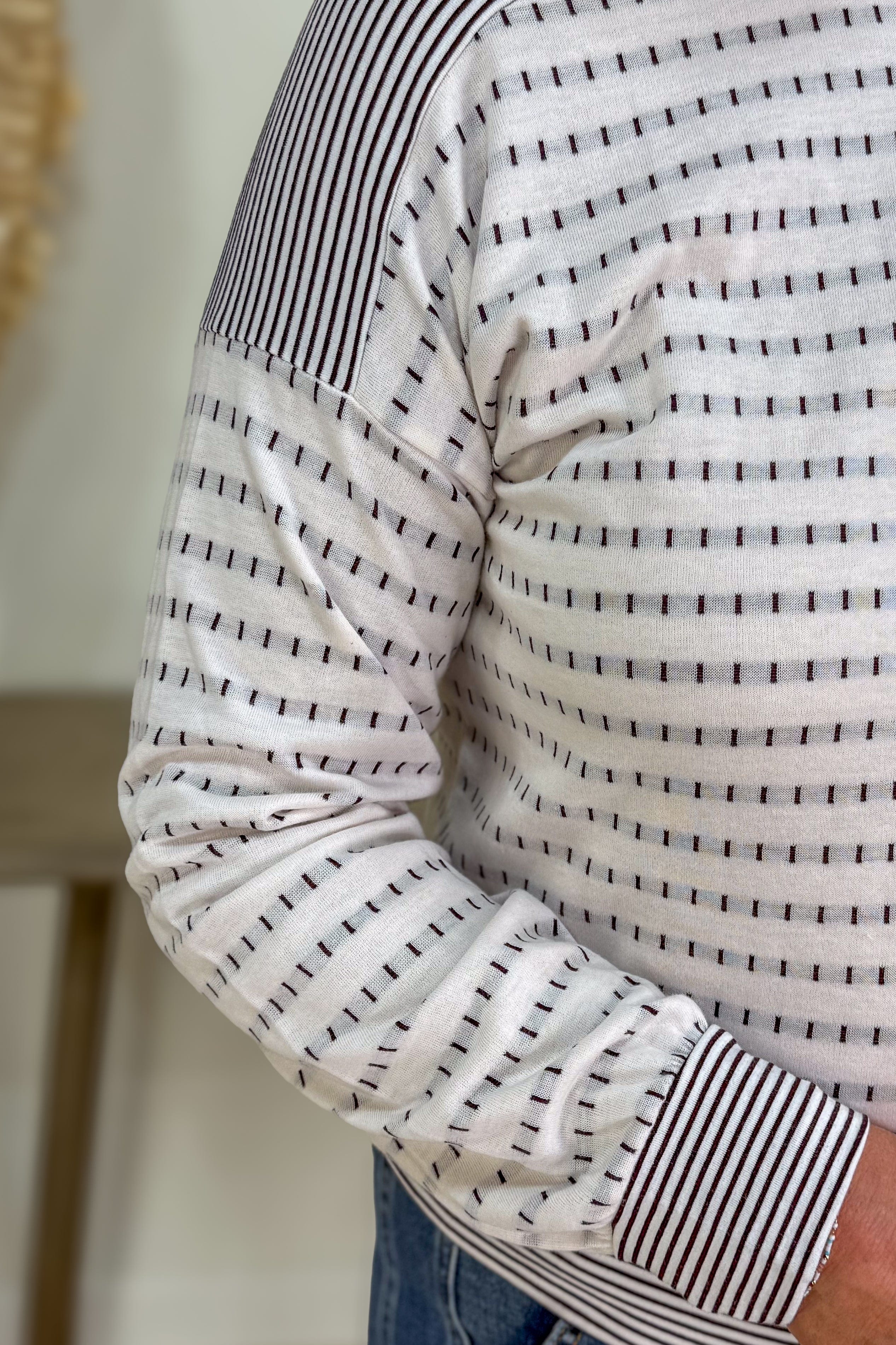 Plum Stripe & Dot Top