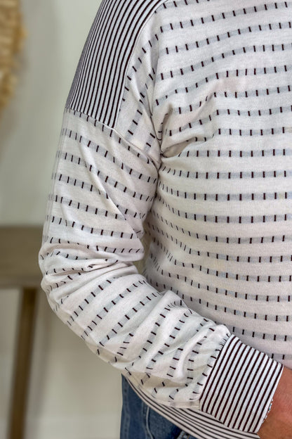 Plum Stripe & Dot Top