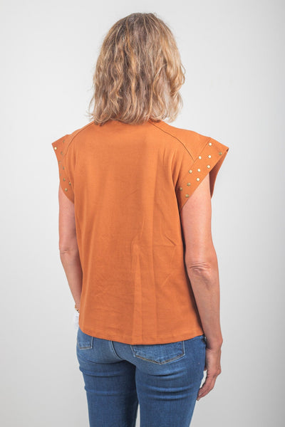 Brown w/Metal Stud Detail Top