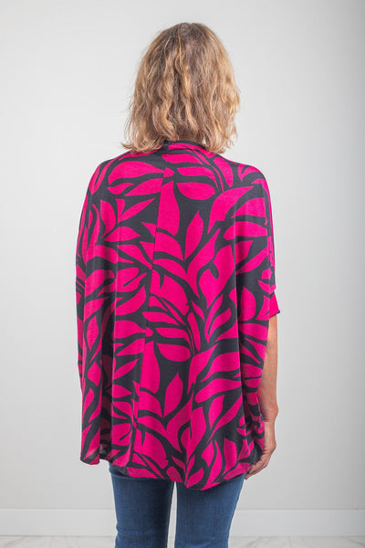 Magenta Print Dolman Top
