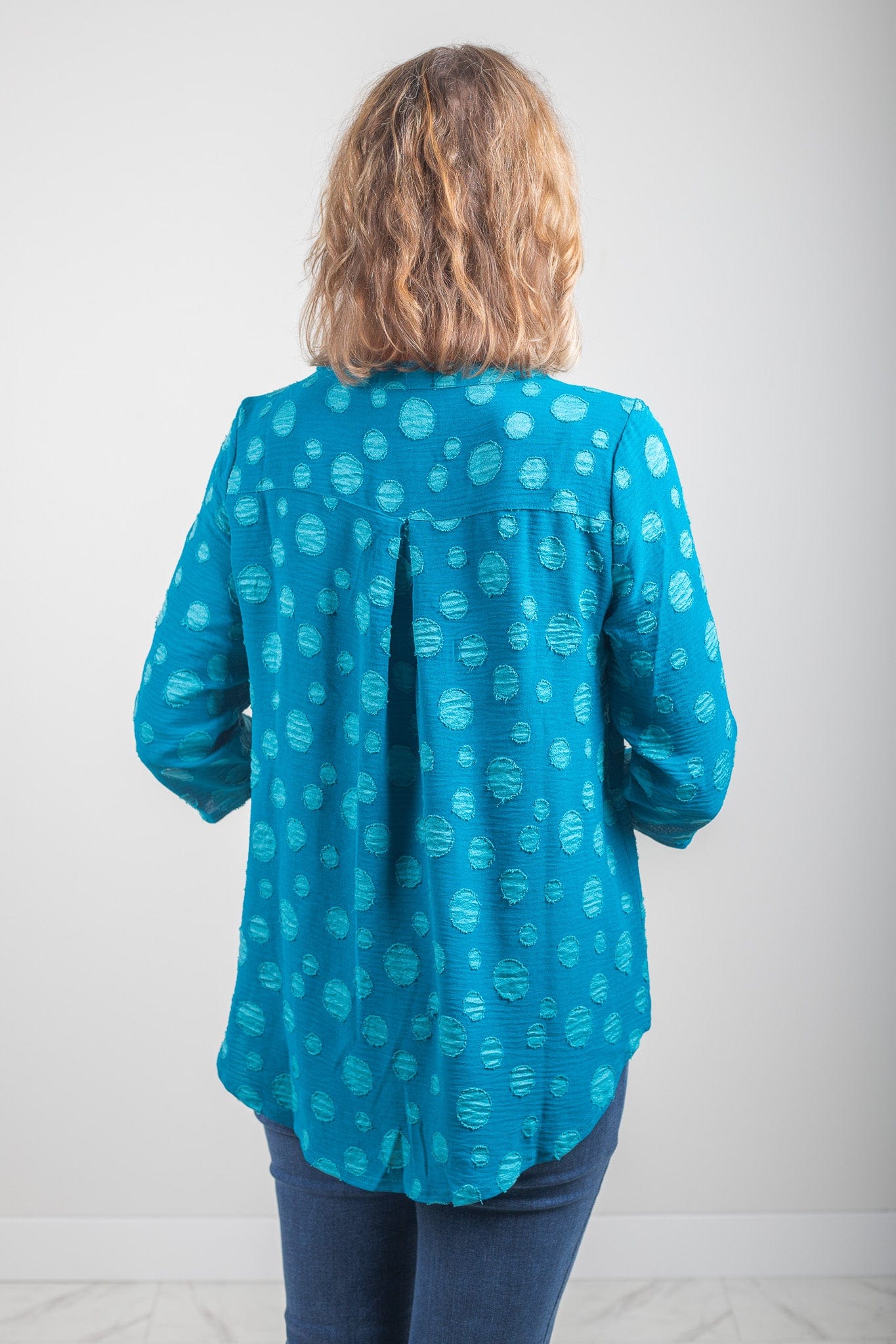 Teal Dotted Top