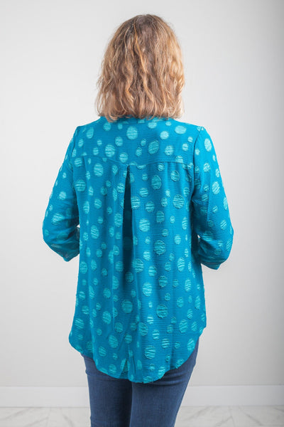 Teal Dotted Top