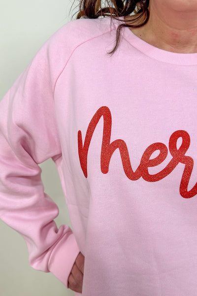Pink Merry Graphic Sweatshirt detail
