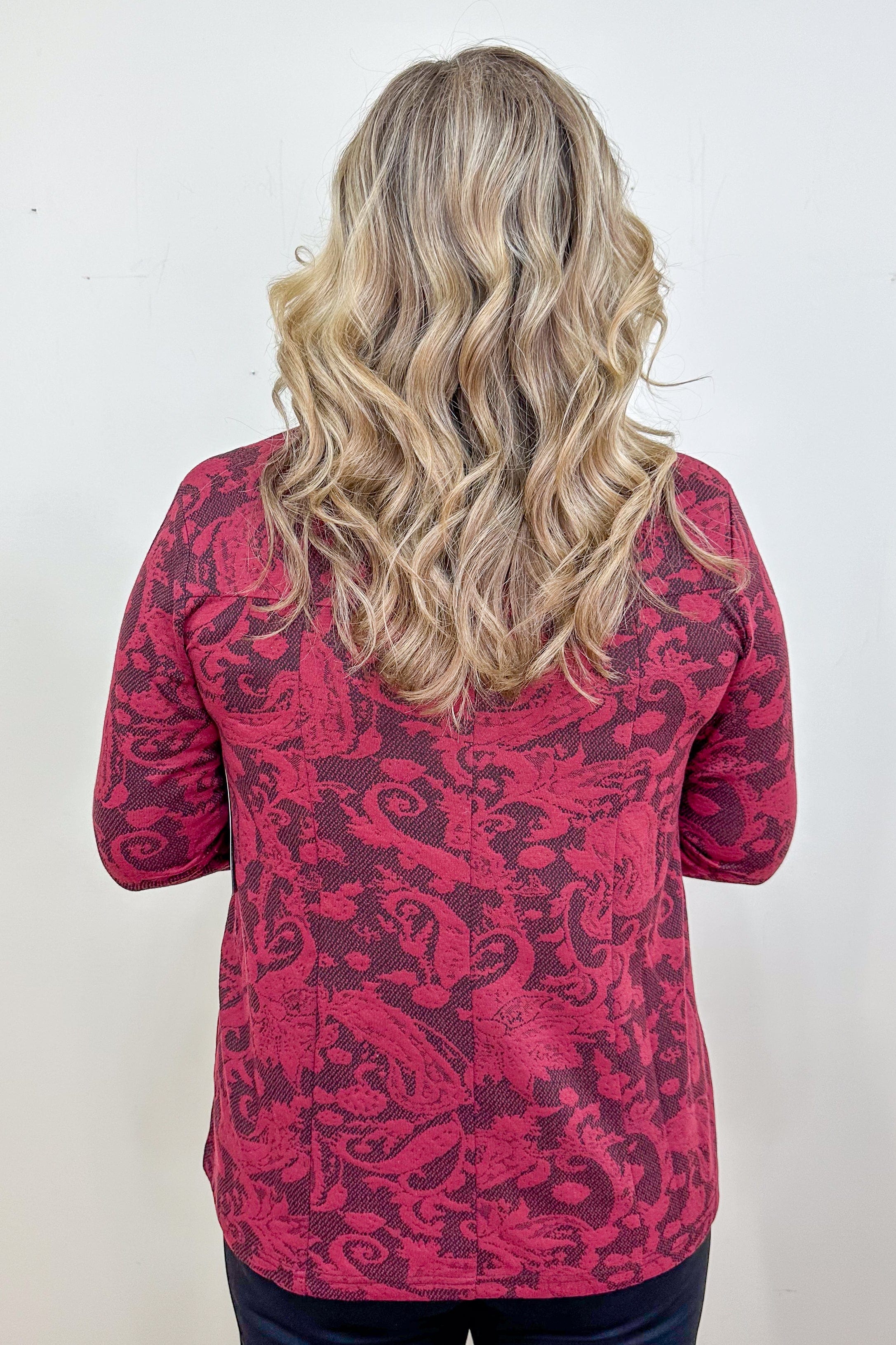 Cranberry & Black Floral Jacket back