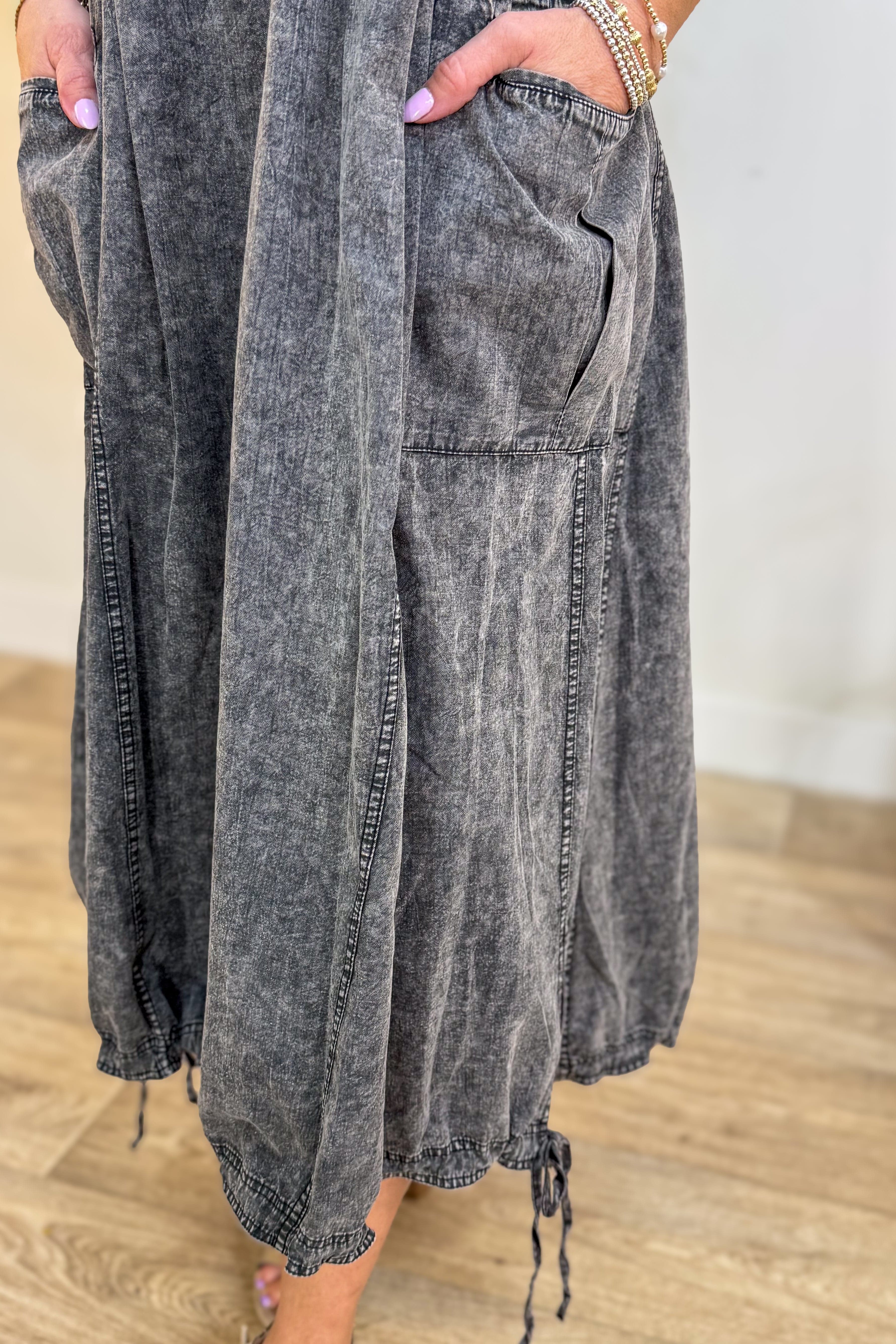 Black Cargo Maxi Dress