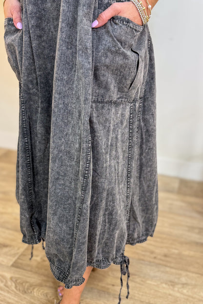 Black Cargo Maxi Dress