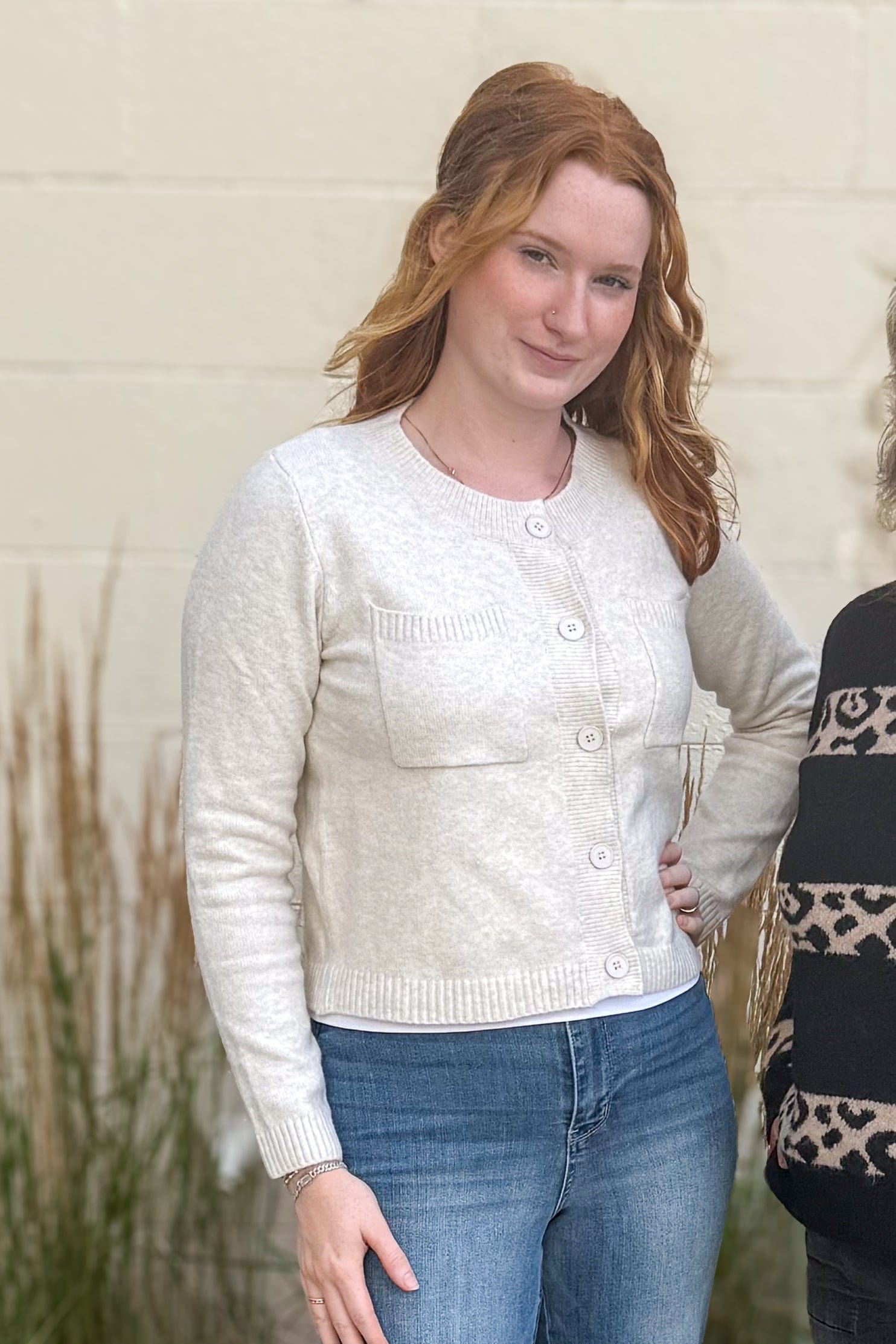 Taupe Pocket Button Cardigan