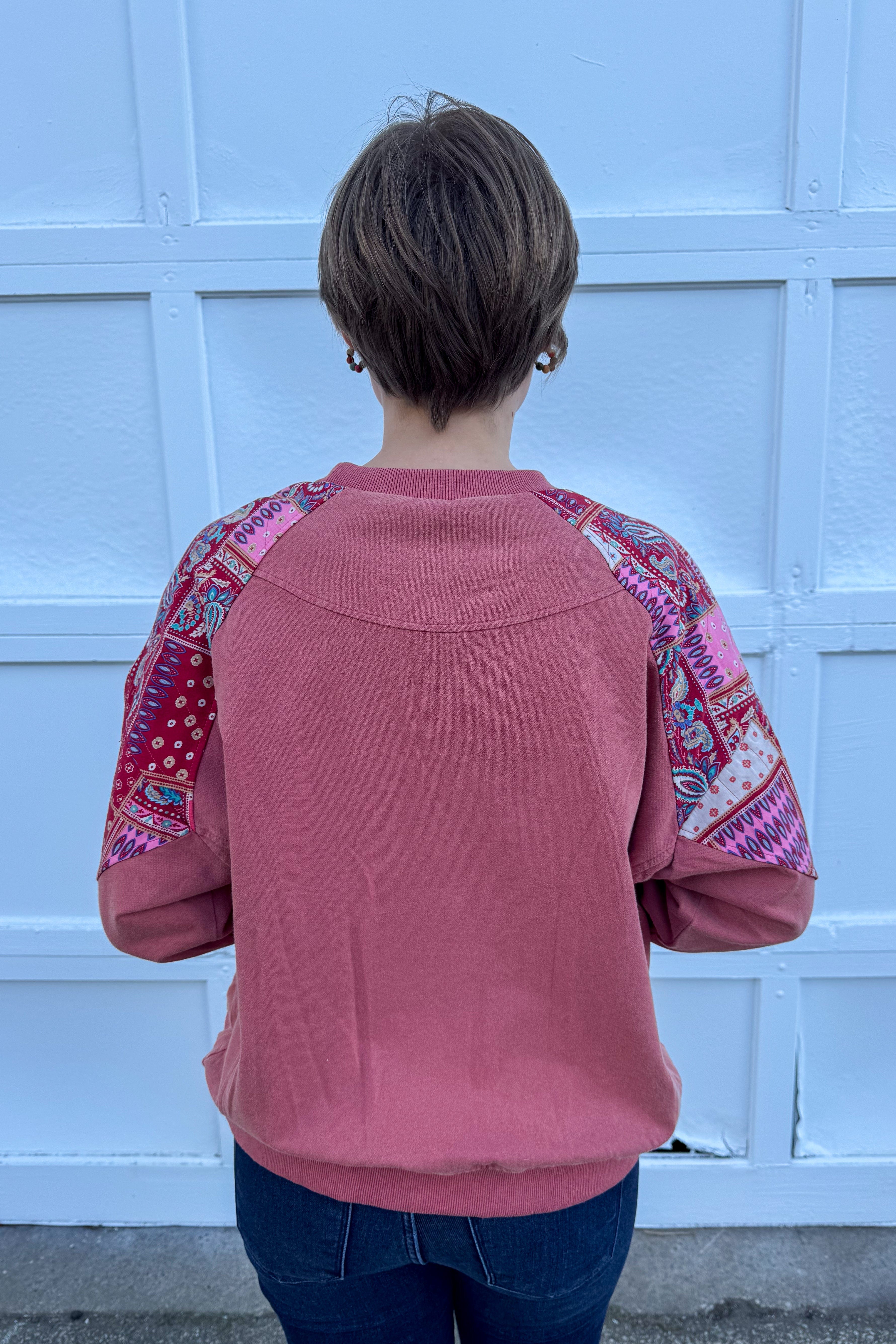 Rose Mix Print Top back