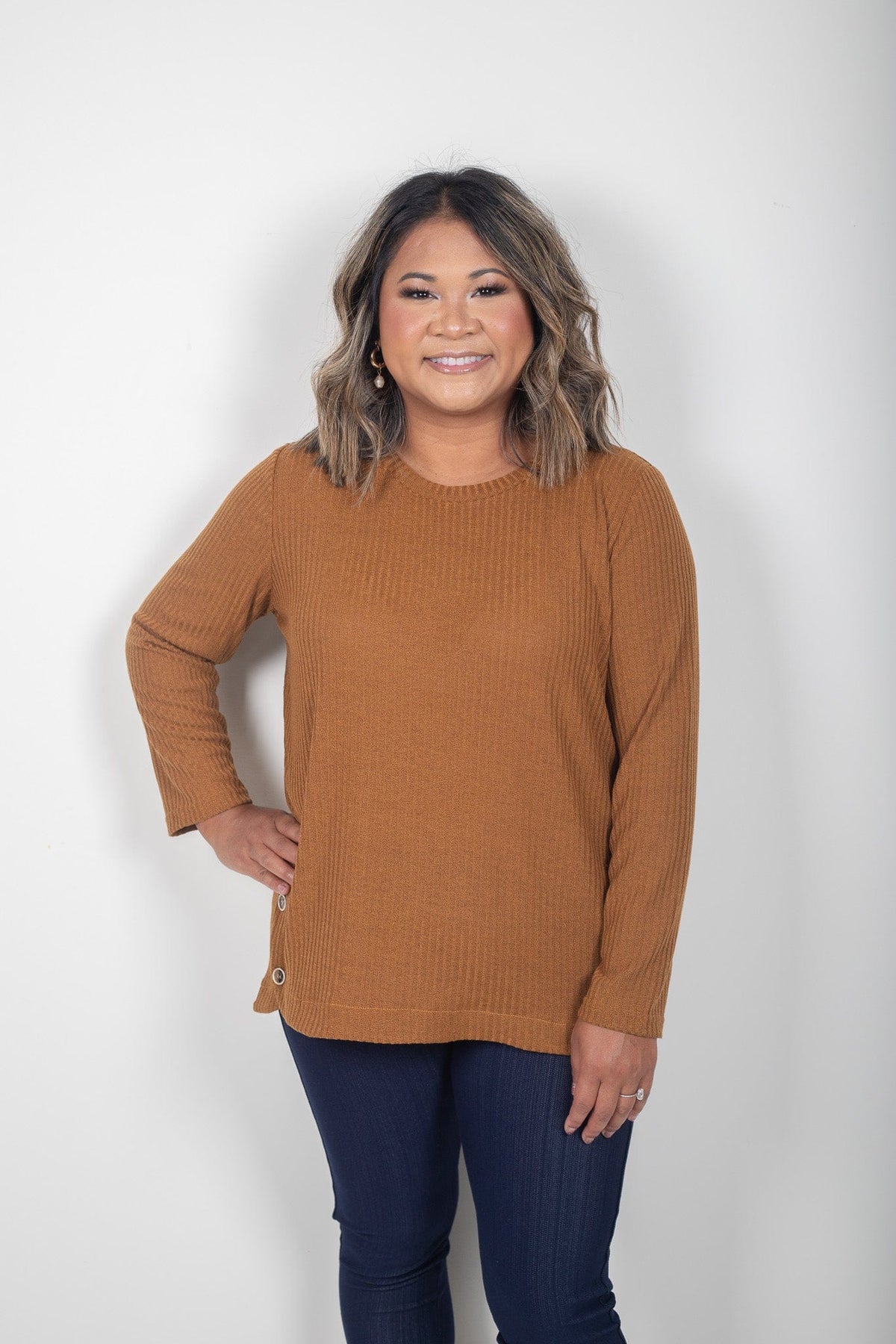 Mustard Essential Ribbed Top