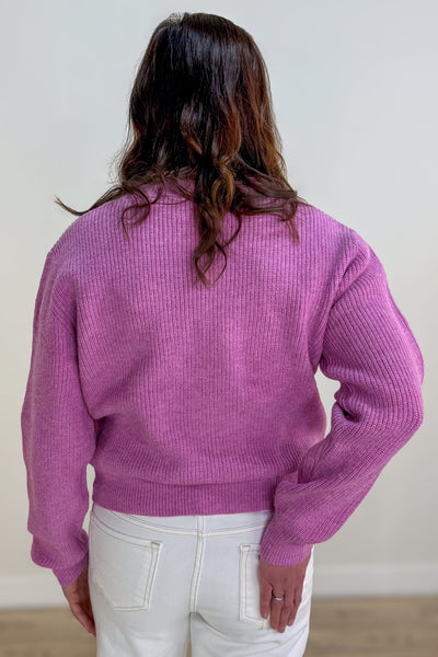 Lilac Heart Stud Button Up Cardigan