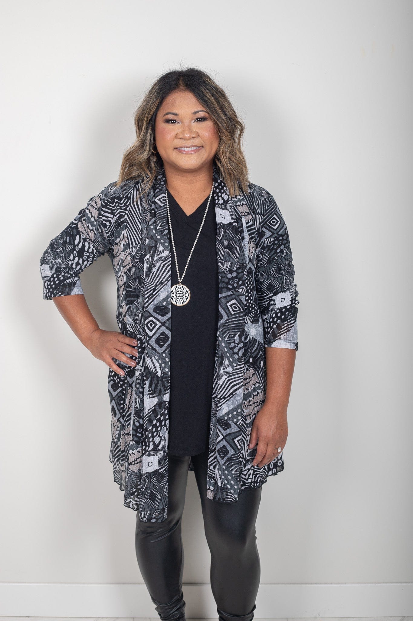 Black & White Mod Mix Cardigan