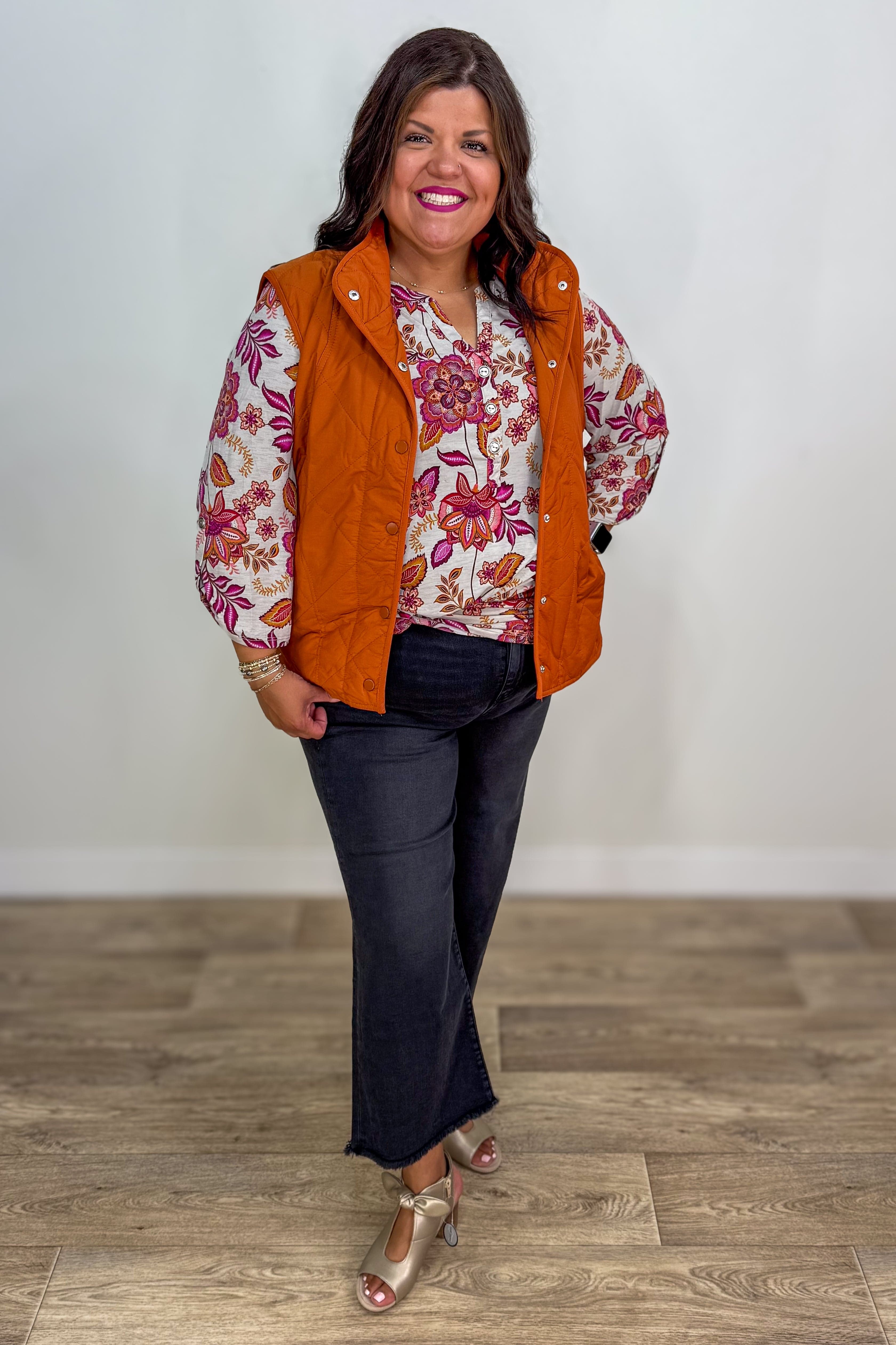 Maple Button Quilted Vest